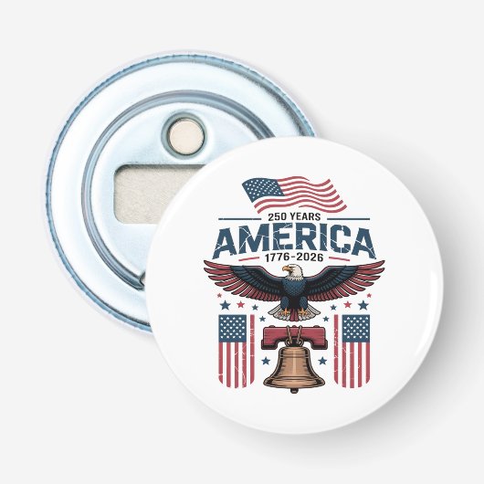 Amerika 250ste verjaardag button flesopener (Voorkant)