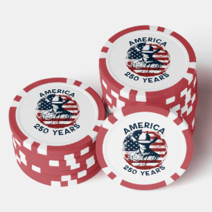 Amerika 250ste verjaardag Cowboy 1776-2026 Poker Chips