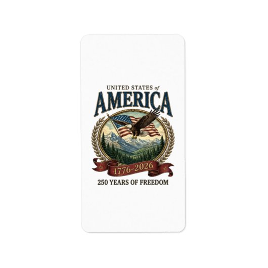 Amerika 250ste verjaardag etiket (Voorkant)