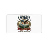 Amerika 250ste verjaardag etiket (Voorkant)