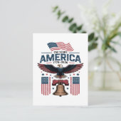 Amerika 250ste verjaardag feestdagenkaart (Staand voorkant)