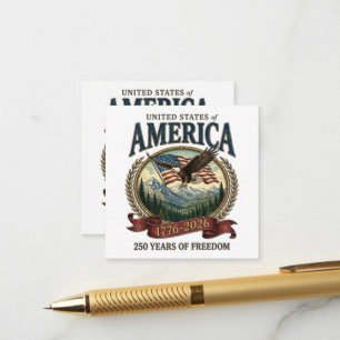 Amerika 250ste verjaardag informatiekaartje