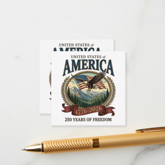 Amerika 250ste verjaardag informatiekaartje (Voorkant / Achterkant in situ)