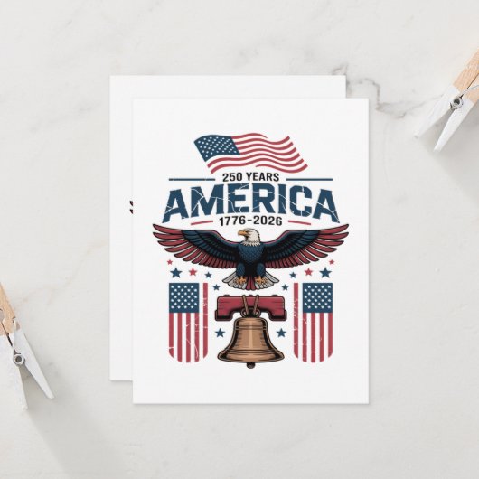 Amerika 250ste verjaardag kaart (Voorkant / Achterkant in situ)