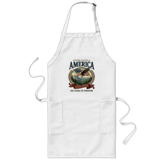 Amerika 250ste verjaardag lang schort (Voorkant)