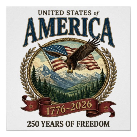 Amerika 250ste verjaardag perfect poster (Voorkant)