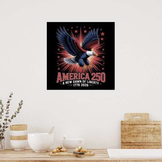 Amerika 250ste verjaardag poster (Keuken)