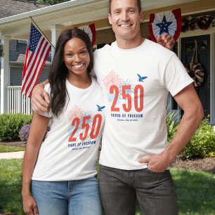 Amerika 250ste Verjaardag Retro Vrijheid T-shirt