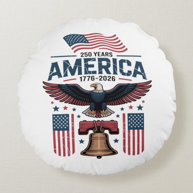 Amerika 250ste verjaardag rond kussen (Voorkant)