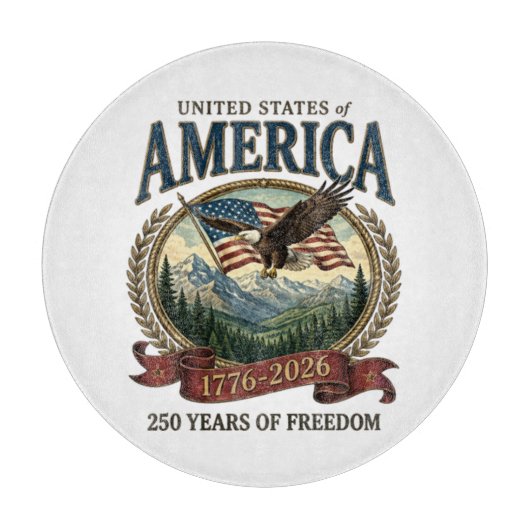 Amerika 250ste verjaardag snijplank (Voorkant)