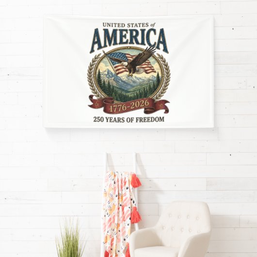 Amerika 250ste verjaardag spandoek (Insitu)