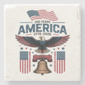 Amerika 250ste verjaardag stenen onderzetter (Voorkant)