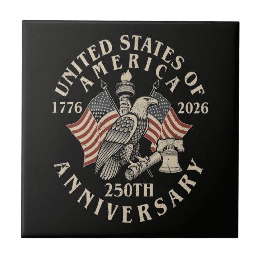 Amerika 250ste verjaardag tegeltje (Voorkant)