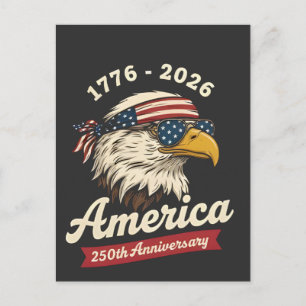 Amerika 250ste verjaardag USA Adelaar Vogel 1776 2 Feestdagenkaart