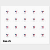 Amerika 250ste Verjaardag Vlag Hart Sticker (Vel)