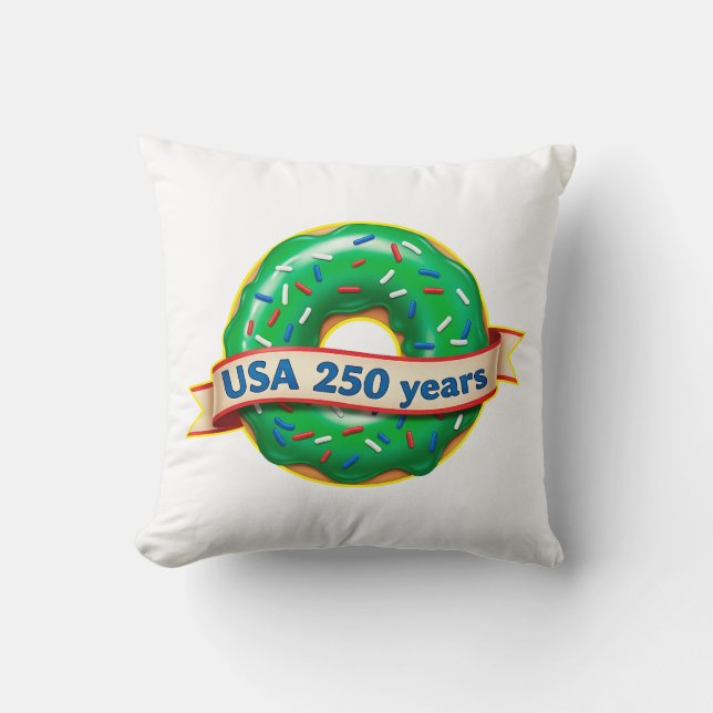 Amerika 250ste verjaardag VS met zoete donut Kussen (Voorkant)