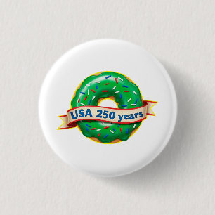 Amerika 250ste verjaardag VS met zoete donut Ronde Button 3,2 Cm