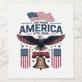 Amerika 250ste verjaardag wijn etiket (Enkel label)