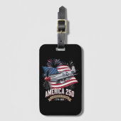 Amerika 250ste verjaardagsvliegtuig bagagelabel (Voorkant (verticaal))