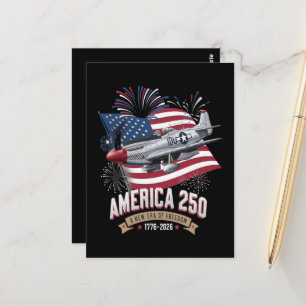 Amerika 250ste verjaardagsvliegtuig briefkaart