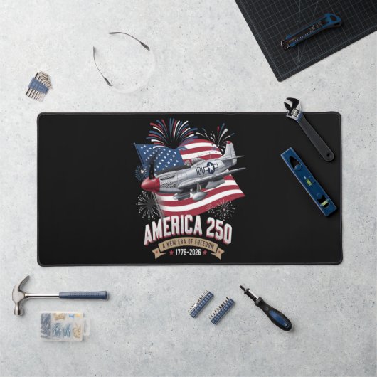 Amerika 250ste verjaardagsvliegtuig bureaumat (Werkstation)
