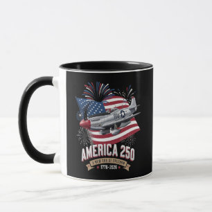 Amerika 250ste verjaardagsvliegtuig mok