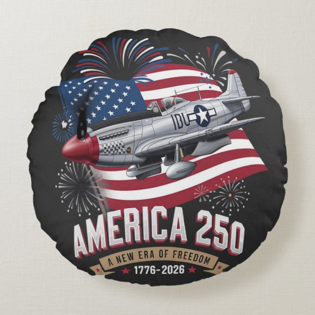 Amerika 250ste verjaardagsvliegtuig rond kussen (Voorkant)