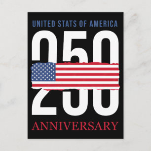 Amerika 250ste Viering Herdenking Tribuut Feestdagenkaart