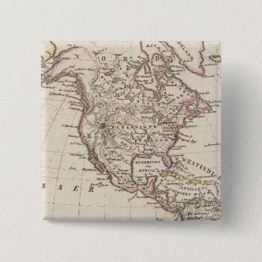 Amerika 3 vierkante button 5,1 cm (Voorkant)