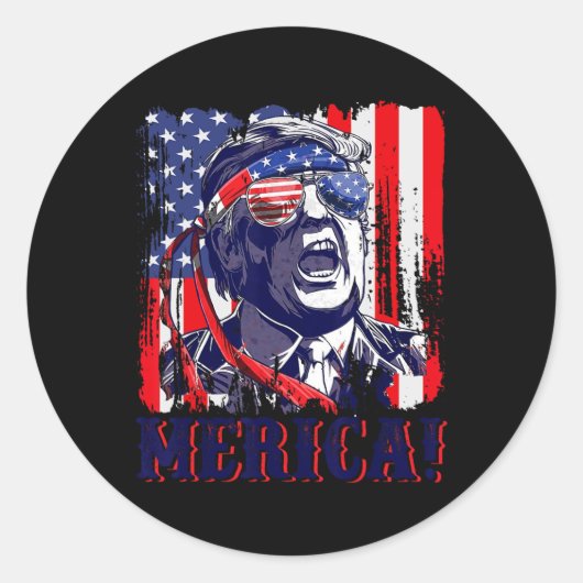 Amerika 4 juli Amerikaanse vlag Murica Amerika GIF Ronde Sticker (Voorkant)