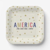 Amerika 4 juli decoraties papieren bordje (Voorkant)