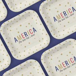 Amerika 4 juli decoraties papieren bordje