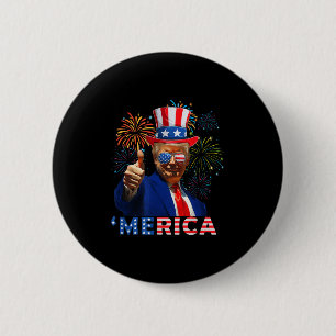 Amerika 4 juli Grappig Trump Vuurwerk Onafhankelij Ronde Button 5,7 Cm