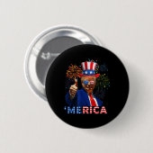Amerika 4 juli Grappig Trump Vuurwerk Onafhankelij Ronde Button 5,7 Cm (Voorkant /achterkant)