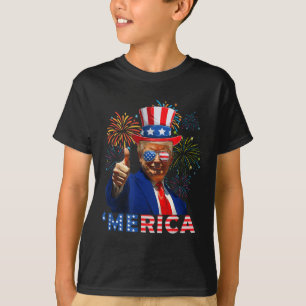 Amerika 4 juli Grappig Trump Vuurwerk Onafhankelij T-shirt