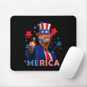 Amerika 4 juli Vuurwerk Grappig Trump Independe Muismat (Met muis)