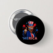 Amerika 4 juli Vuurwerk Grappig Trump Independe Ronde Button 5,7 Cm (Voorkant /achterkant)