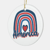 Amerika, 4de juli, Celebration Rainbow USA Keramisch Ornament (Links)