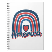 Amerika, 4de juli, Celebration Rainbow USA Notitieboek (Voorkant)