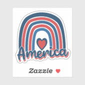 Amerika, 4de juli, Celebration Rainbow USA Sticker (Vel)