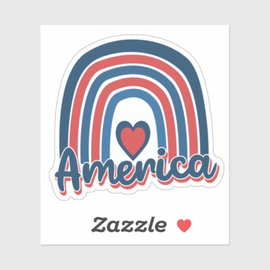 Amerika, 4de juli, Celebration Rainbow USA Sticker (Vel)