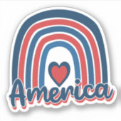 Amerika, 4de juli, Celebration Rainbow USA Sticker (Voorkant)