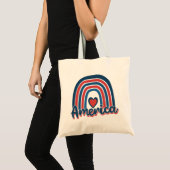 Amerika, 4de juli, Celebration Rainbow USA Tote Bag (Voorkant (product))