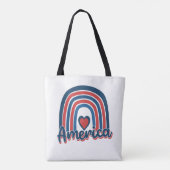 Amerika, 4de juli, Celebration Rainbow USA Tote Bag (Achterkant)