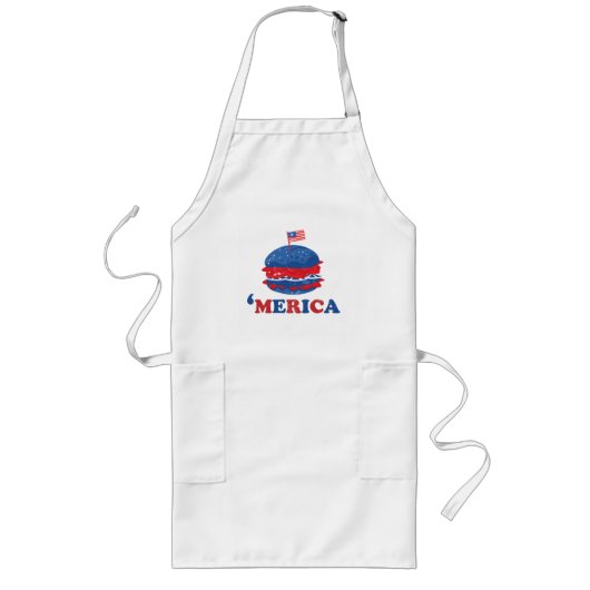 Amerika 4e juli T-shirt Lang Schort (Voorkant)