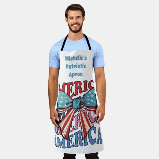 Amerika 4th juli grote boog schort (Gedragen)