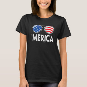Amerika 4th of juli zonnebril USA vlag jongens mei T-shirt