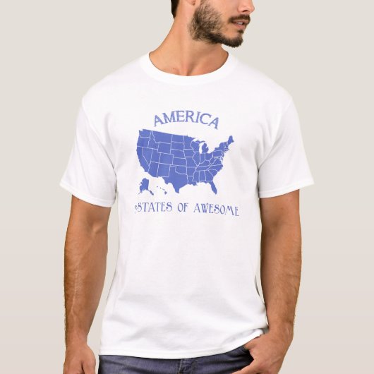 Amerika 50 staten Geweldige t-shirt (Voorkant)