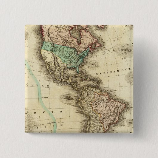 Amerika 5 vierkante button 5,1 cm (Voorkant)