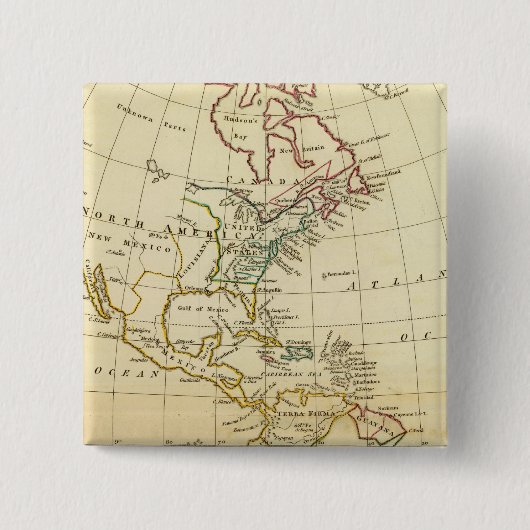 Amerika 7 vierkante button 5,1 cm (Voorkant)